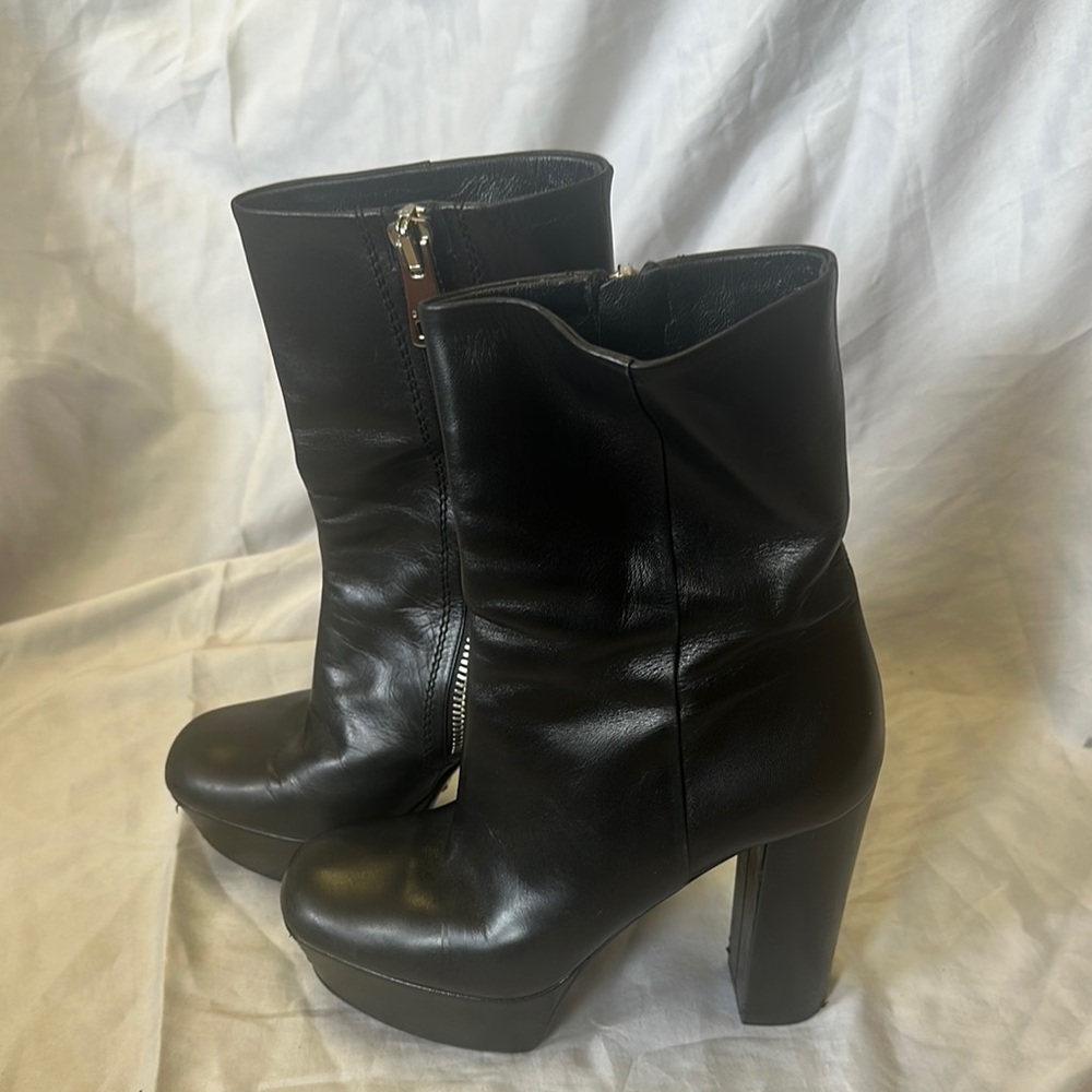 Black Gucci Leather Ankle Boots